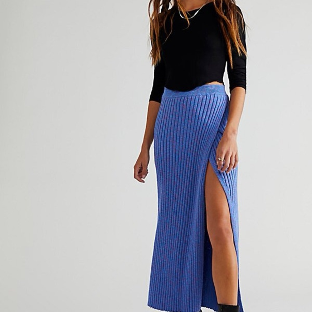 NEW FREE PEOPLE better days midi skirt in Myrrhe combo M
